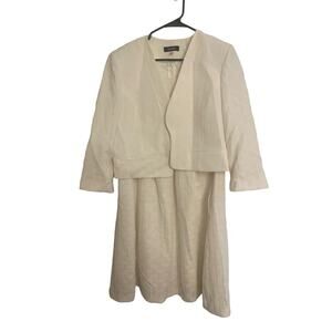 9WEST, 2 piece dress and bolero jacket in textured knit. Lined dress, Sz 12, A07